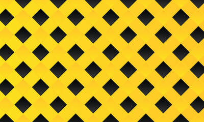 Seamless yellow and black cubes pattern. Yellow squares, boxes wallpaper. Abstract square mosaic background. Vector illustration