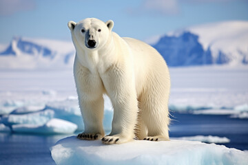 Magnificent polar bear on a glacier