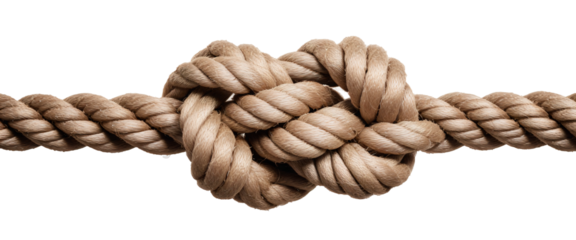 Strength in Simplicity: Isolated Rope Knot  isolated on transparent background,png