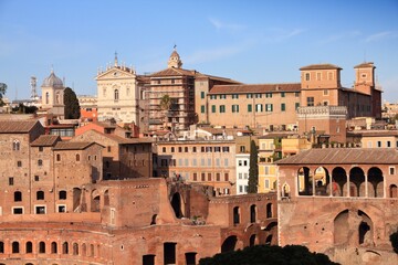Fototapeta premium Ancient Rome cityscape in Italy