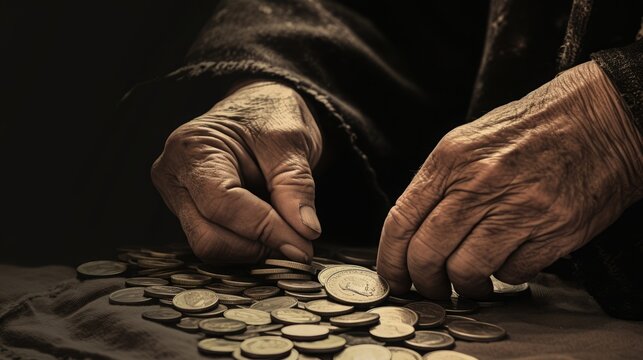 Hand old money coin person man people poor woman senior euro concept finance good. Money background habits old hand investment age pension broke education poverty business financial southeast problem