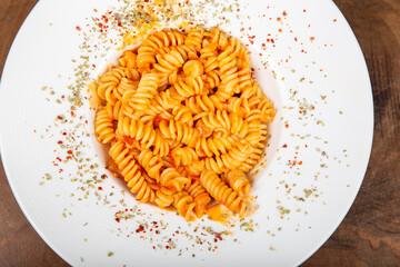 Delicious Italian pasta, Spaghetti, Fettuccine, Macaroni, Fusilli, Bow ties, Penne