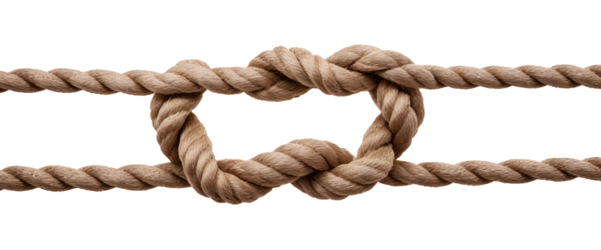 The Art of Knotting: White Rope Knot  isolated on transparent background,png