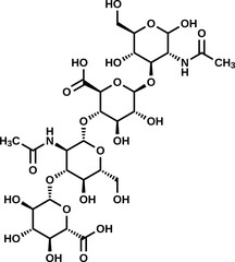 Hyaluronic acid tetrasaccharide structural formula, vector illustration