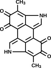 Melanin structural formula, vector illustration