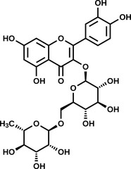 Fototapeta premium Rutin structural formula, vector illustration