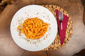 Delicious Italian pasta, Spaghetti, Fettuccine, Macaroni, Fusilli, Bow ties, Penne