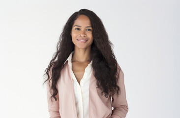Obraz premium Portrait of a young beautiful African American woman with long hair