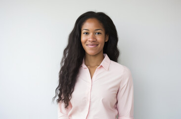 Obraz premium Portrait of a young beautiful African American woman with long hair
