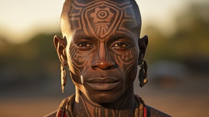 Fototapeta na wymiar AI Generated portraits of tribes people all around the world