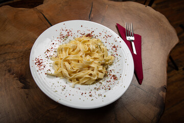 Delicious Italian pasta, Spaghetti, Fettuccine, Macaroni, Fusilli, Bow ties, Penne