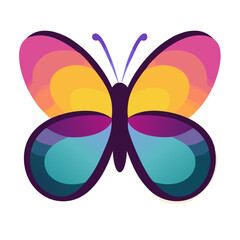 set of colorful butterflies