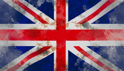 Fototapeta premium Union jack flag in grungy style.