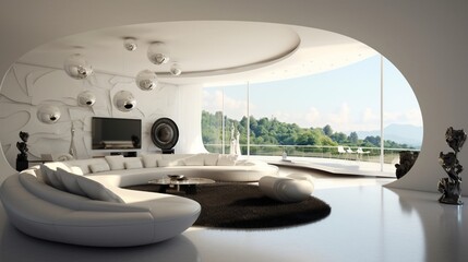 Fototapeta premium modern living room interior generated by AI