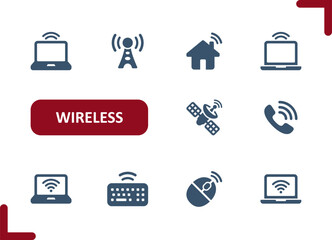 Wireless Icons. Wi-Fi, WiFi, Internet, Signal, Technology Icon