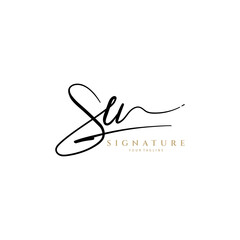 SW initial signature logo. Handwritten monogram vector