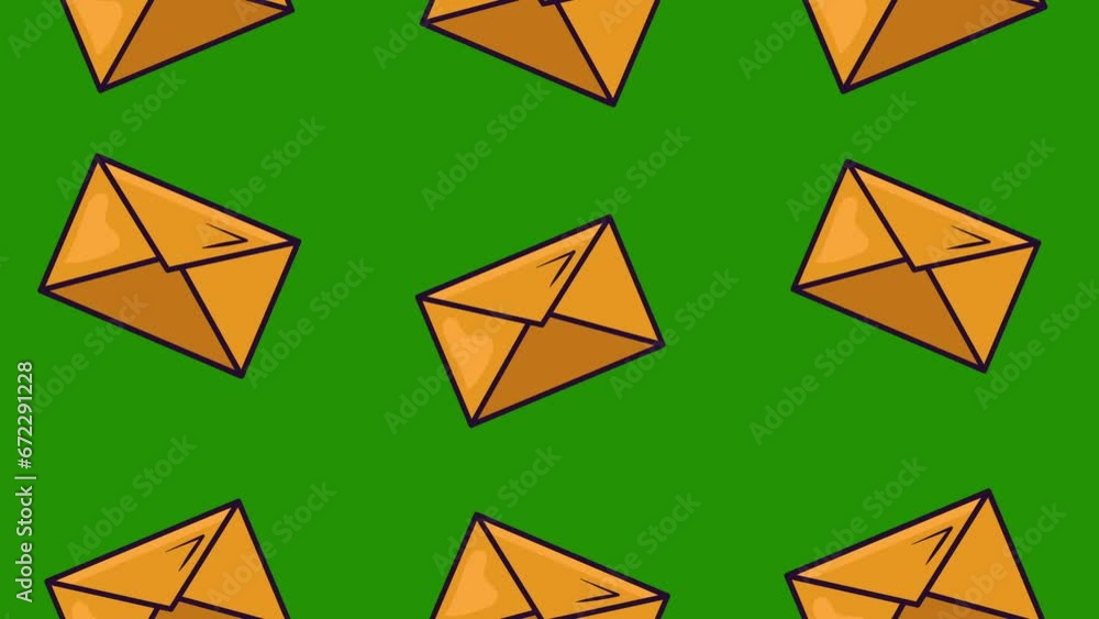 Poster envelope background rotation animation.4k video motion animation.