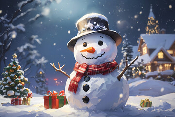 Cute Christmas Snowman with a winter feel