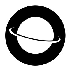 round planet with ring icon saturn symbol global logo space svg vector png © Steven