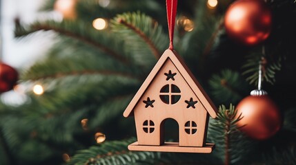 Obraz na płótnie Canvas Wooden Christmas gingerbread house
