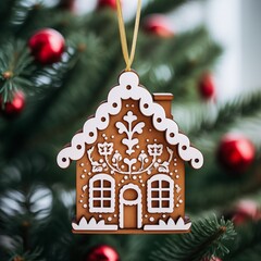 Wooden Christmas gingerbread house