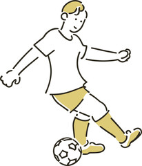 サッカーをする少年のイラスト