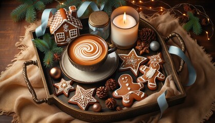 Cozy Christmas Morning: Latte and Gingerbread Delights