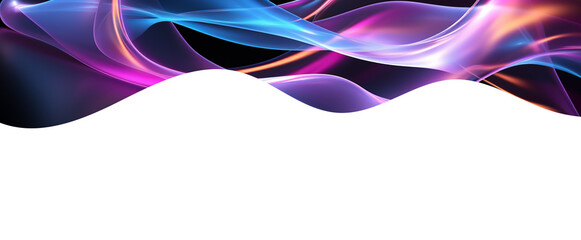Abstract blue and purple liquid wavy shapes futuristic banner. Glowing retro waves vector background. transparent PNG