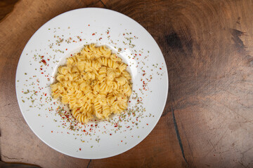 Delicious Italian pasta, Spaghetti, Fettuccine, Macaroni, Fusilli, Bow ties, Penne