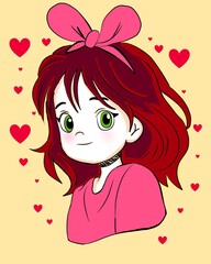 cute little kid girl show love and happy pose