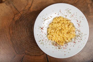 Delicious Italian pasta, Spaghetti, Fettuccine, Macaroni, Fusilli, Bow ties, Penne