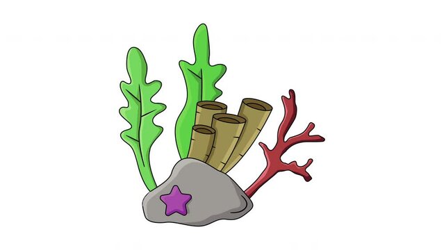 animated video forming a coral reef icon