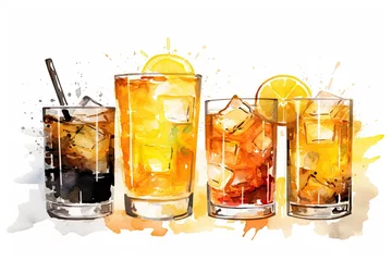 Fotobehang different kinds of drinks Generative AI © SKIMP Art
