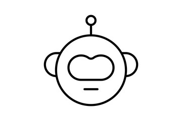 Obraz premium robot head icon. icon related to device, artificial intelligence. line icon style. simple vector design editable