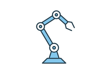 robot arm icon. icon related to device, artificial intelligence. flat line icon style. simple vector design editable