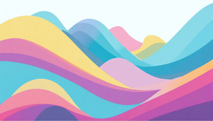 Abstract background with wavy lines in pastel colors. 