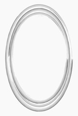 Acrylic frame isolated on white. Oval frame in vector. Frame for text, picture, photo