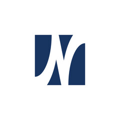 creative letter N in square shape logo design template