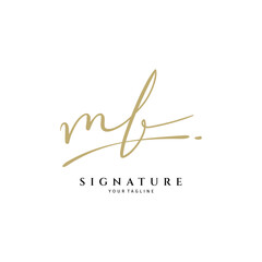 MB initial signature logo. Handwritten monogram vector