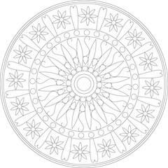 Luxery Mandala Design for Coloring Page.