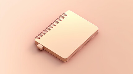  a spiral notebook on a pink background with a soft shadow.  generative ai
