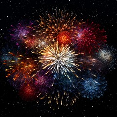 fireworks in the night sky generated by AI