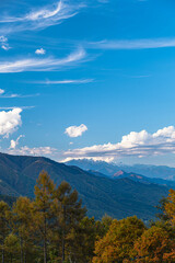 三郷スカイラインからの冠雪した北アルプス