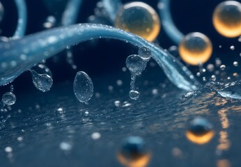 Colorful liquid art: Close-up view of vibrant rainbow hues and psychedelic water droplets in fluid simulation