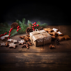 christmas cookies and gift