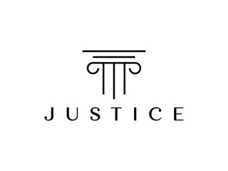 pillar law office line art logo design template