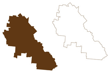 Shire of Croydon (Commonwealth of Australia, Queensland state) map vector illustration, scribble sketch Croydon map