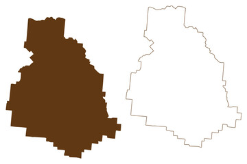 Shire of Flinders (Commonwealth of Australia, Queensland state) map vector illustration, scribble sketch Flinders map
