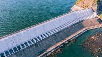 Aerial view of the Plover Cove Reservoir, located within Plover Cove Country Park, Hong Kong