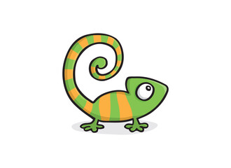 Lizard, Chameleon, Panther Chameleon. Fun, amusing vector illustration.